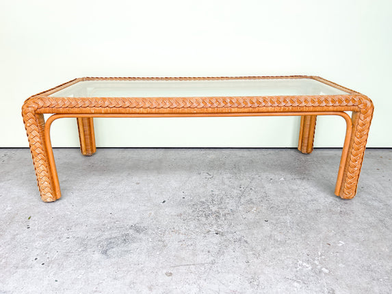 Braided Rattan Coffee Table