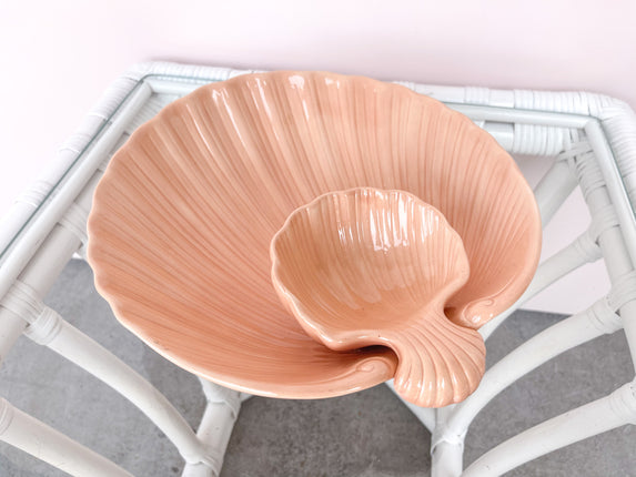 Pink Shell Chip and Dip Bowl