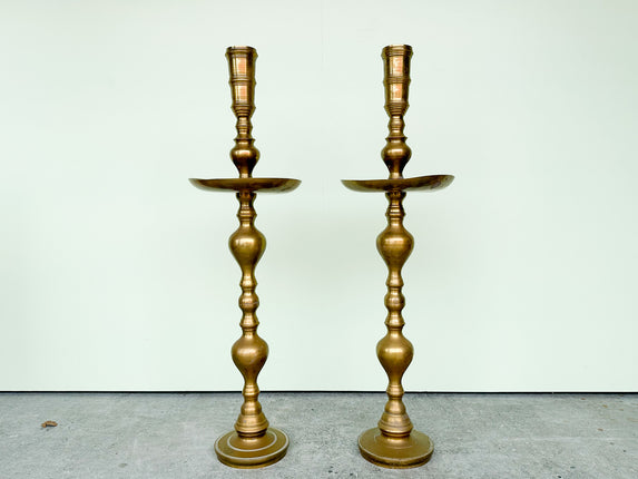 Pair of Tall Brass Candlesticks