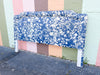 Blue and White Upholstered Pagoda King Headboard