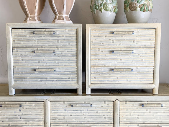 Pair Faux Bamboo Nightstands by Century