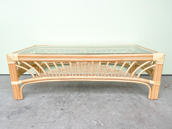 Old Florida Rattan Coffee Table