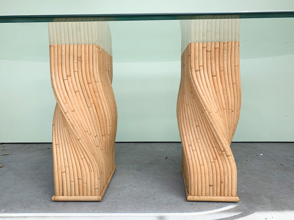 Island Style Rattan Twisted Dining Table