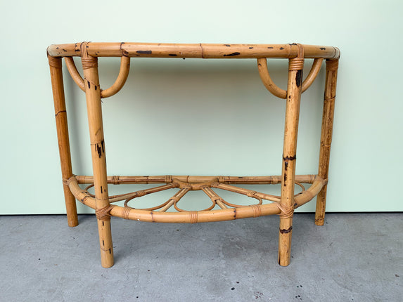 Sunburst Rattan Demilune