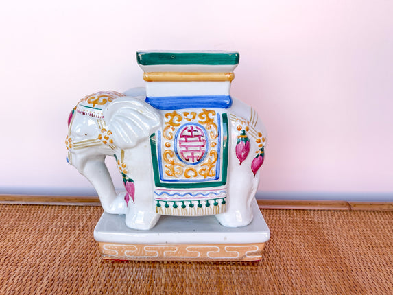 Petite Colorful Elephant Garden Stool