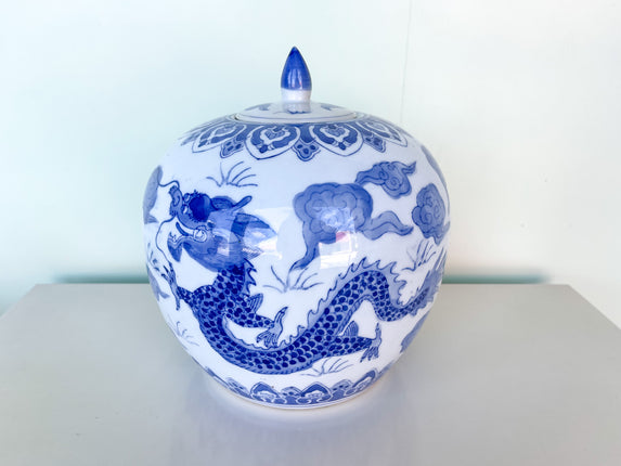 Blue and White Temple Jar