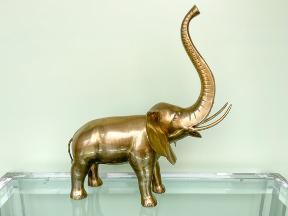 Trunks Up Brass Elephant
