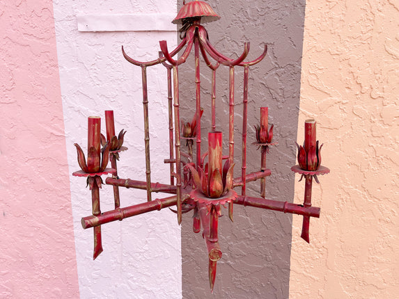 Faux Bamboo Pagoda Chandelier