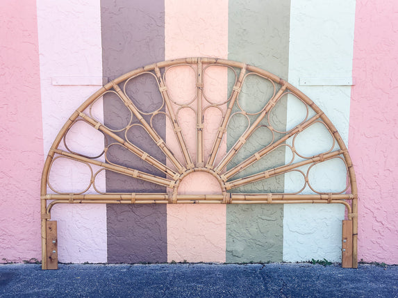 Sunburst Rattan King Headboard