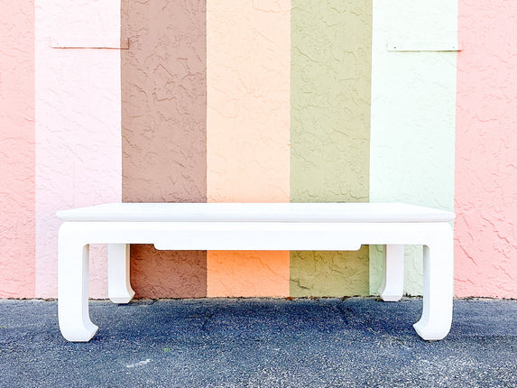 White Linen Wrapped Coffee Table