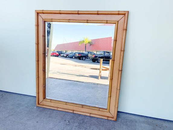 Faux Bamboo and Seagrass Mirror