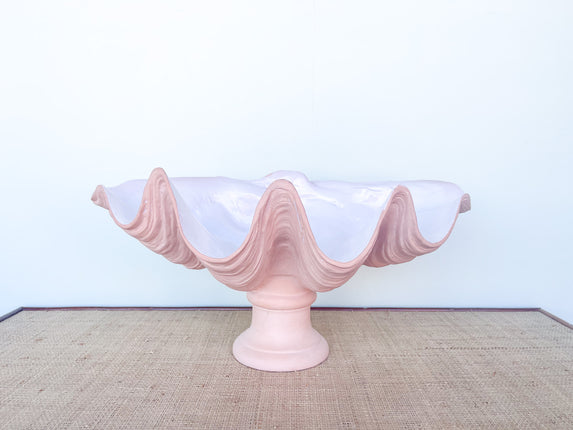 Kips Bay Show House Peach Shell Cachepot on Pedestal