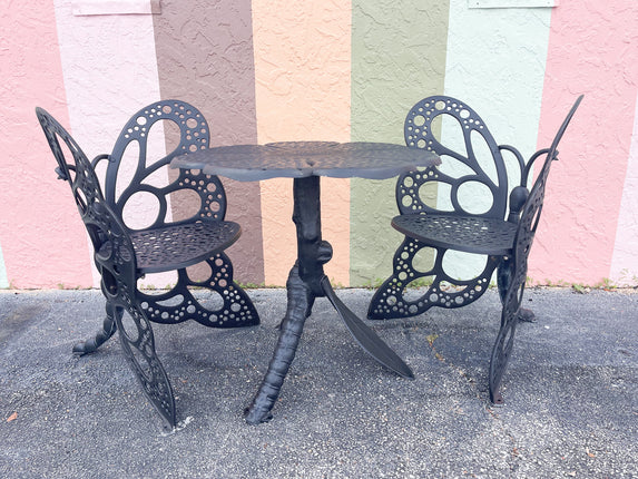 Sweet Butterfly Wrought Iron Bistro Set