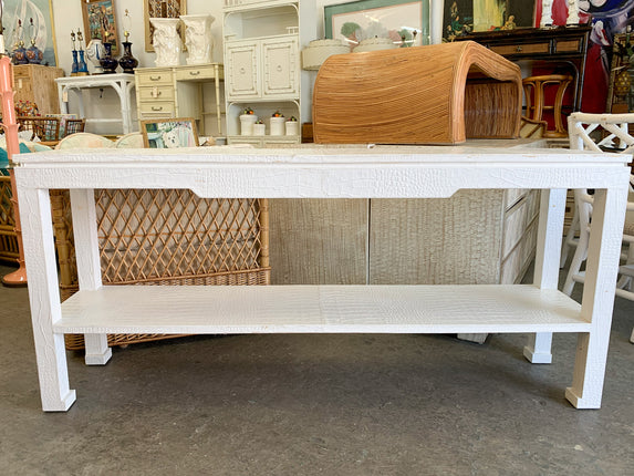 Faux Crocodile Console Table