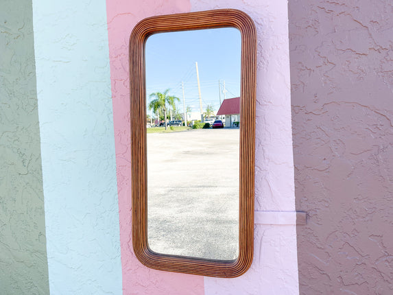 Kips Bay Show House Island Chic Split Reed Rattan Mirror