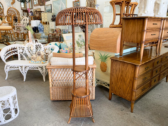 Island Chic Rattan Floor Lamp