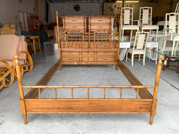Thomasville Faux Bamboo Four Post Queen Bed