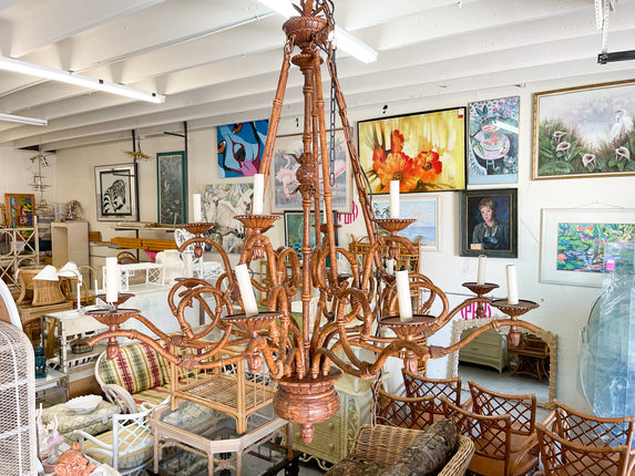 Huge Faux Bamboo Swing Chandelier