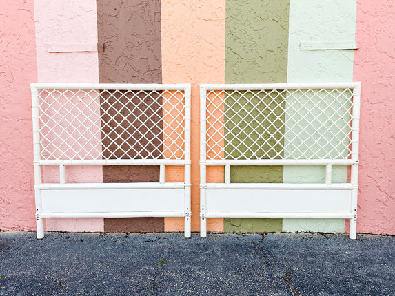 Pair of Ficks Reed Lattice Twin Headboards