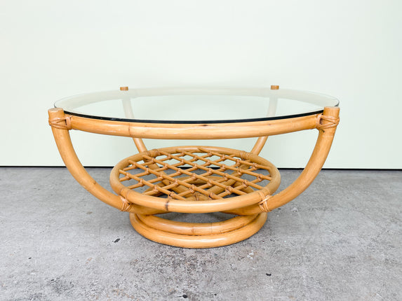 Old Florida Rattan Coffee Table