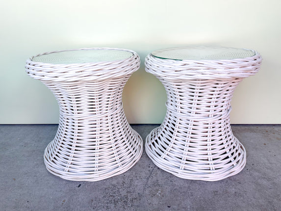 Pair of Sweet Wicker Side Tables