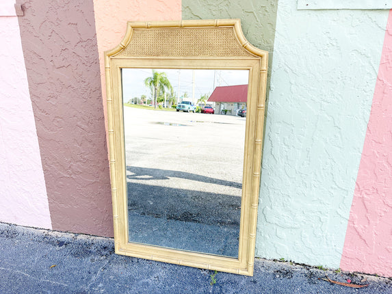 Faux Bamboo and Cane Pagoda Mirror