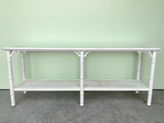 Faux Bamboo and Cane Console