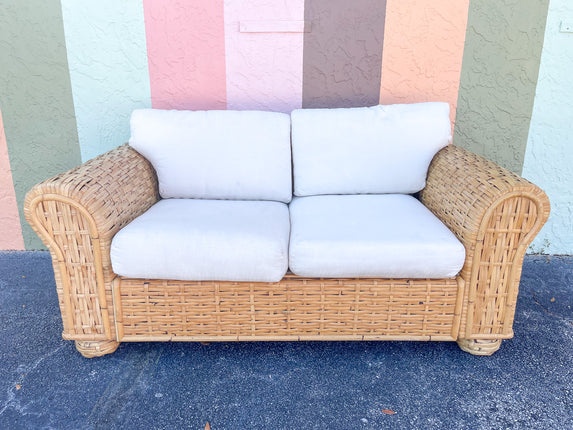 Ralph Lauren Woven Rattan Love Seat