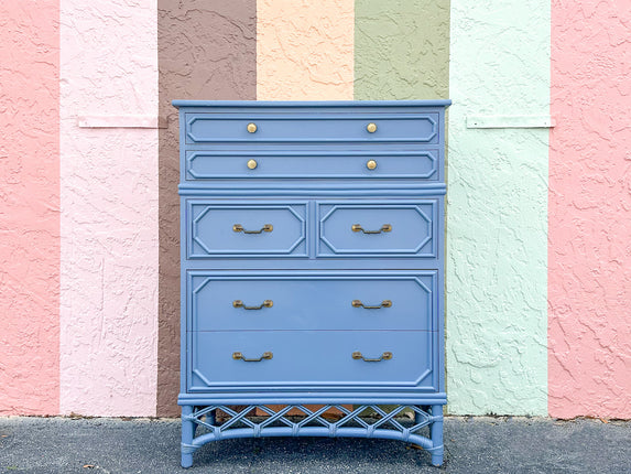 Cornflower Blue Ficks Reed Tall Chest