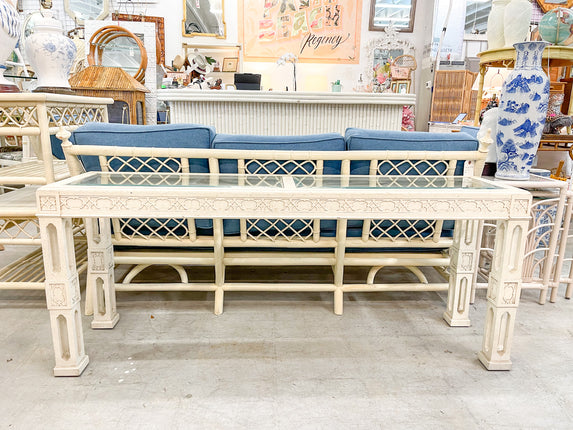 Hollywood Regency Fretwork Console