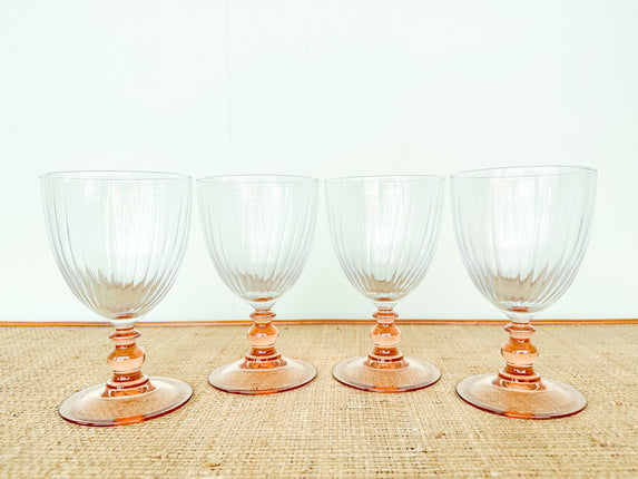 Set of Four Pink Chic Short Glassware