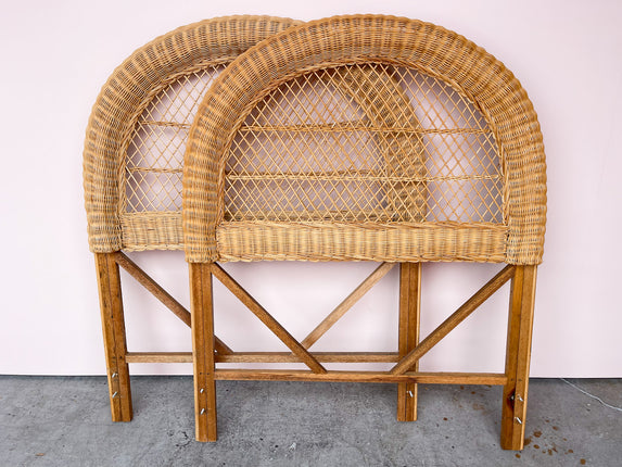 Pair of Sweet Wicker Twin Beds