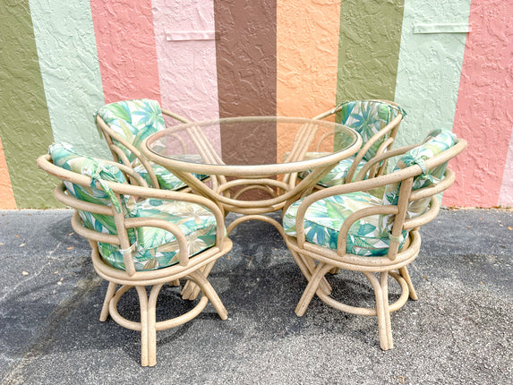 Brown Jordan Rattan Table and Chairs