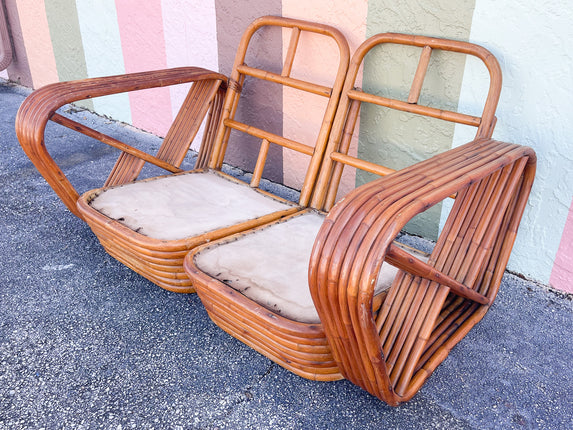 Frankl Style Rattan Loveseat