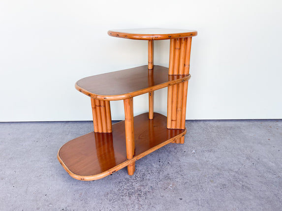 Three Tier Rattan Side Table