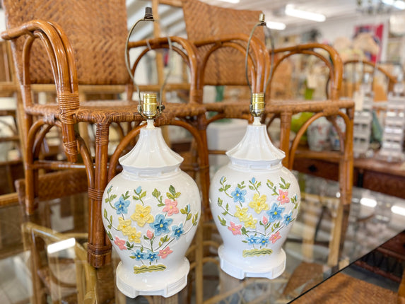 Pair of Flower Pagoda Lamps