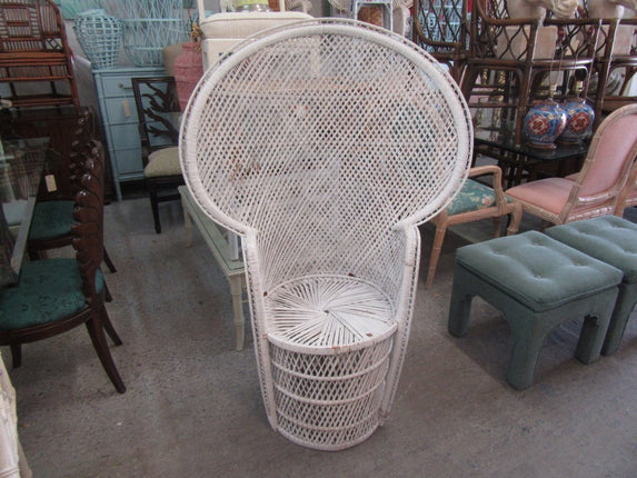 Petite Painted Rattan Fan Chair