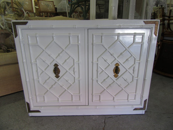 Faux Bamboo Hollywood Regency Cabinet