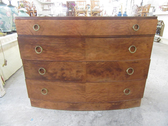 1930's Myrtle Burlwood Bow Front Chest