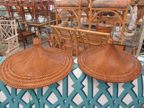 Chinese Bamboo & Cane Sun Hats