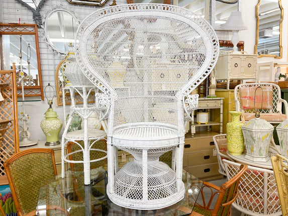 Palm Beach Chic Rattan Fan Back Chair