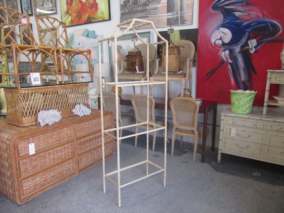 Single Faux Bamboo Pagoda Etagere