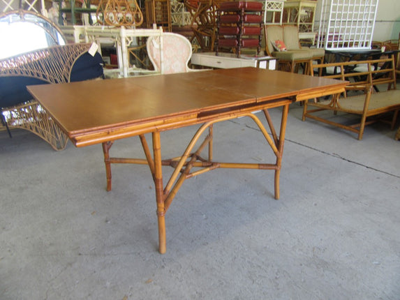 1940's Rattan Extendable Bamboo Table