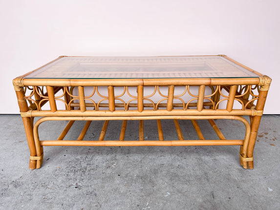Old Florida Rattan Coffee Table