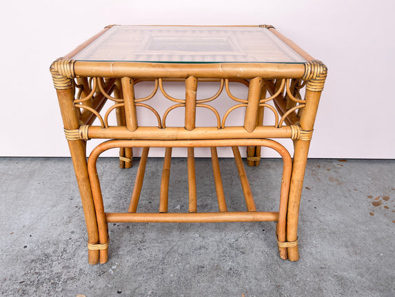 Old Florida Rattan End Table
