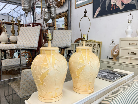 Pair of Palm Frond Lamps