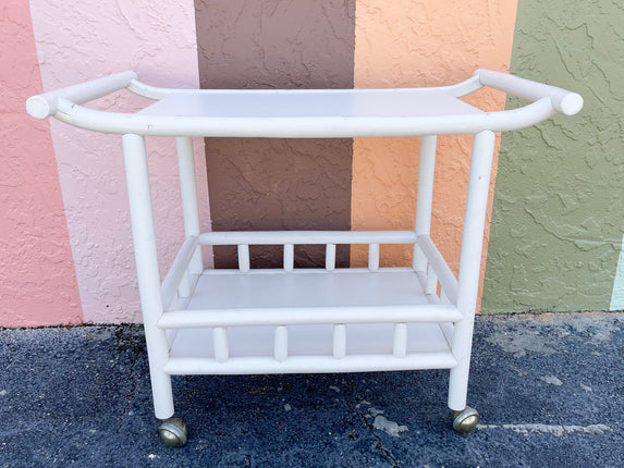 Kips Bay Show House Rattan Pagoda Bar Cart
