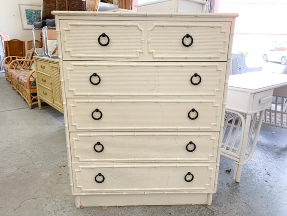 Palm Beach Faux Bamboo Tall Boy Dresser