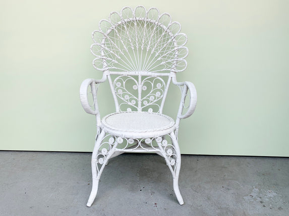 Sweetheart Fiddlehead Wicker Peacock Chair