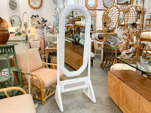 Cheval Wicker Full Length Mirror